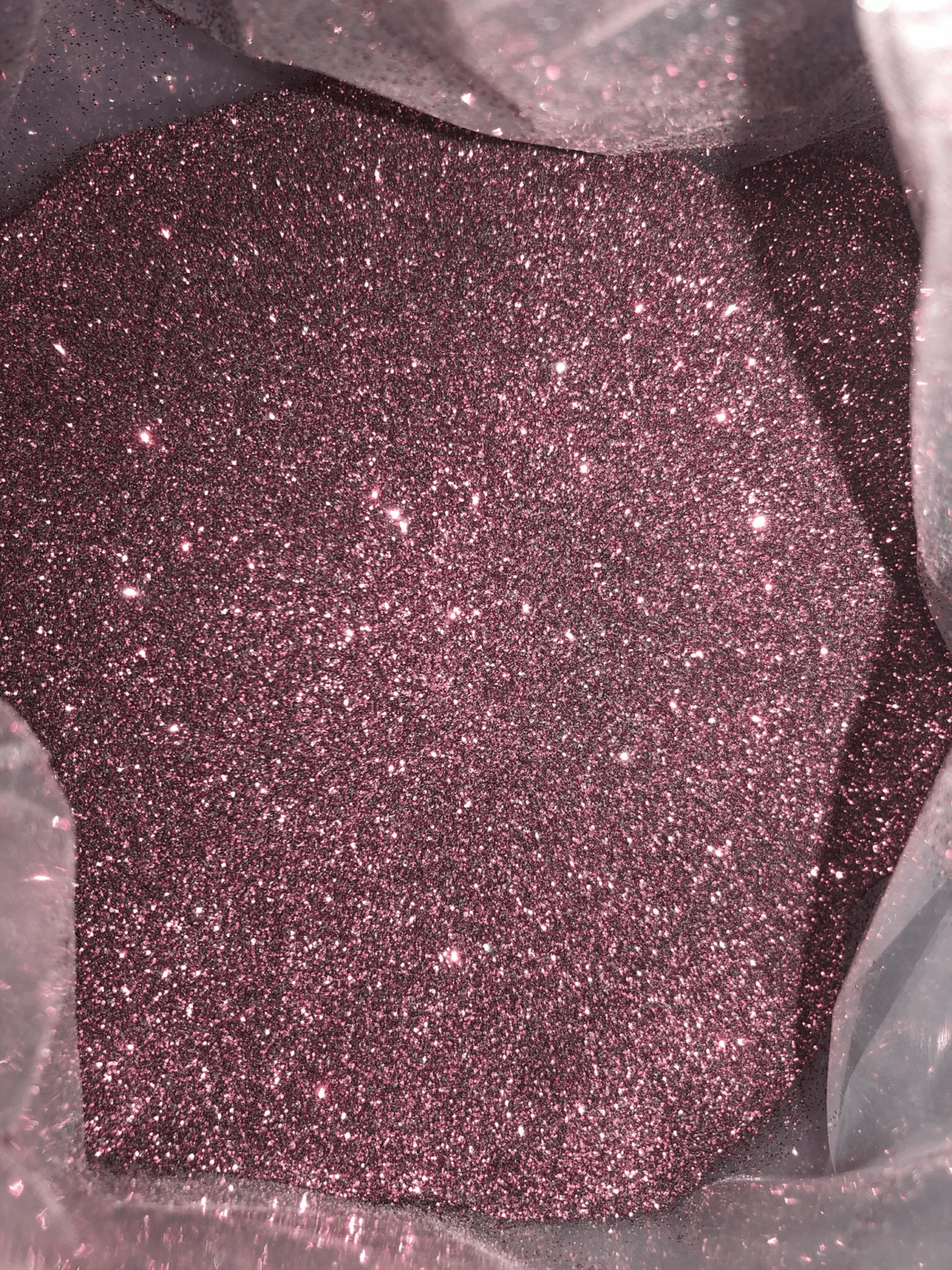 Fine GLITTER 12x12 MAUVE / Pink / Dark Rose Gold applied to beige Leather  THiCK 5.25 oz/ 2.1 mm PeggySueAlso® E4355-37