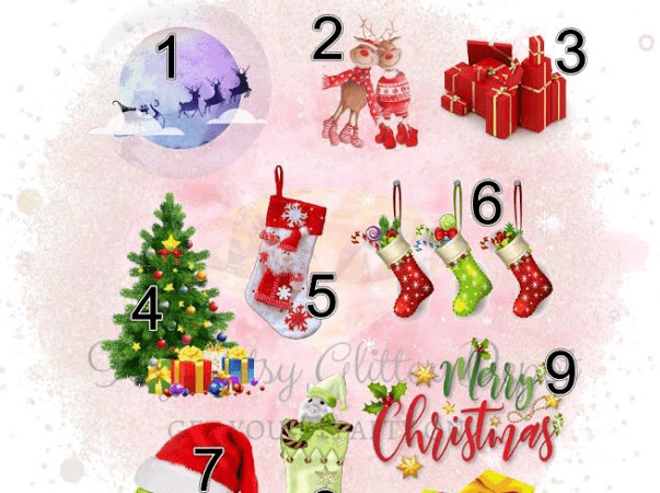 Christmas 2 FULL sheet clear slides - Main glitter site 